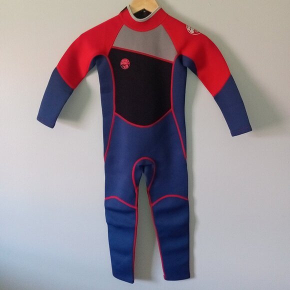 Child Red Blue Black Scuba Donkey Wet Suit